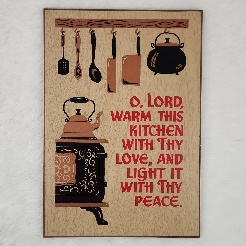 70s Kitchen Prayer, Press board Kitchen decor